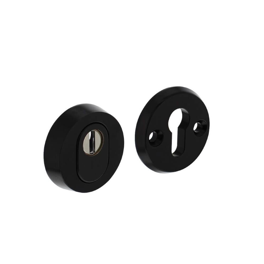 Safety rosette Salus round core pull protection aluminum black