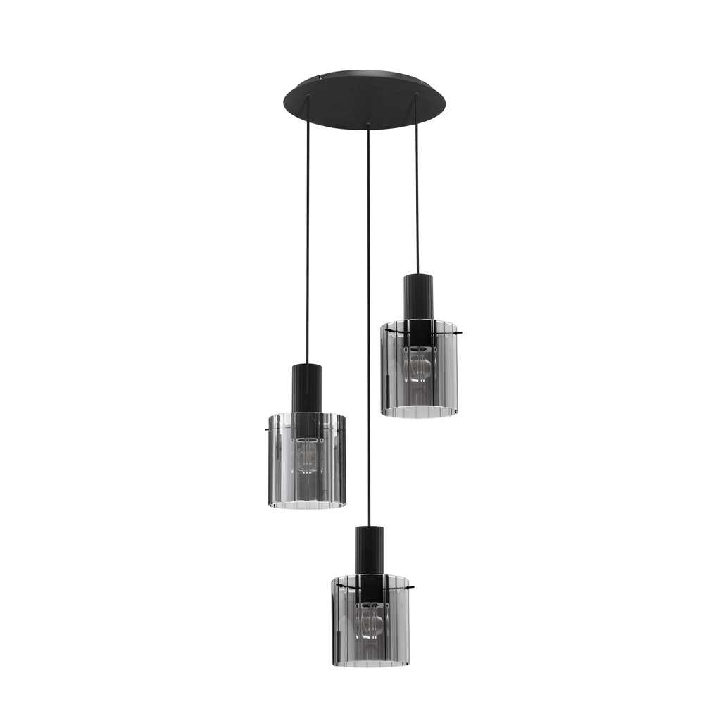 Design pendant lamp Mirbi 3-light black round Lyora 5212017468437