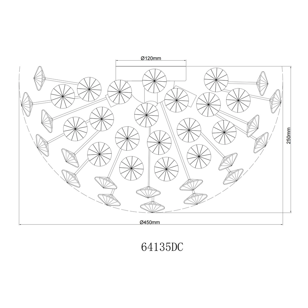 Ceiling lamp Katrina chrome Ø 45cm Globo 9007371481330