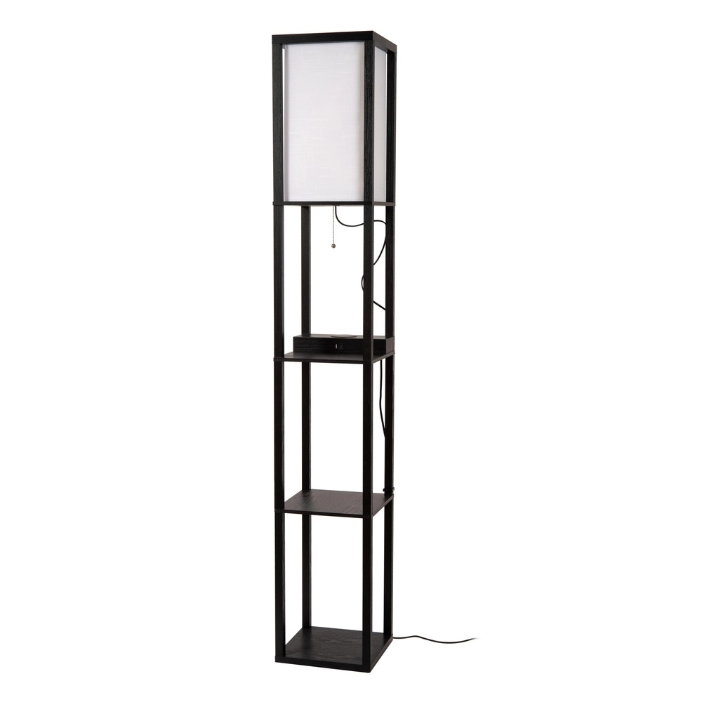 Floor lamp Menno with wireless charging panel black