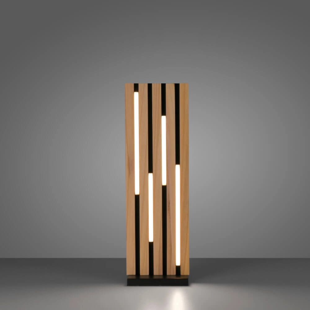 Design floor lamp Q-Akustik wood Paul Neuhaus 4012248385401