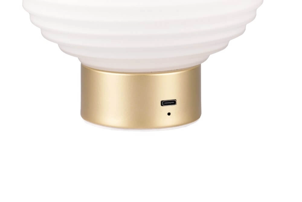 Rechargeable table lamp Earl gold with white glass Trio 4017807601930