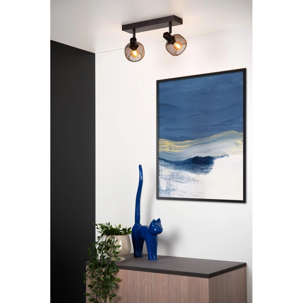 Ceiling light Maren 2-light black Lucide 5411212771094