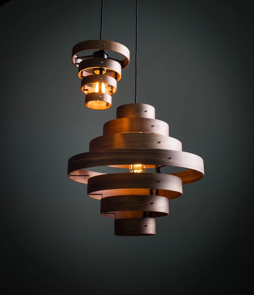 Tough pendant lamp Walnut 7-ring wood brown ETH 8719075185759