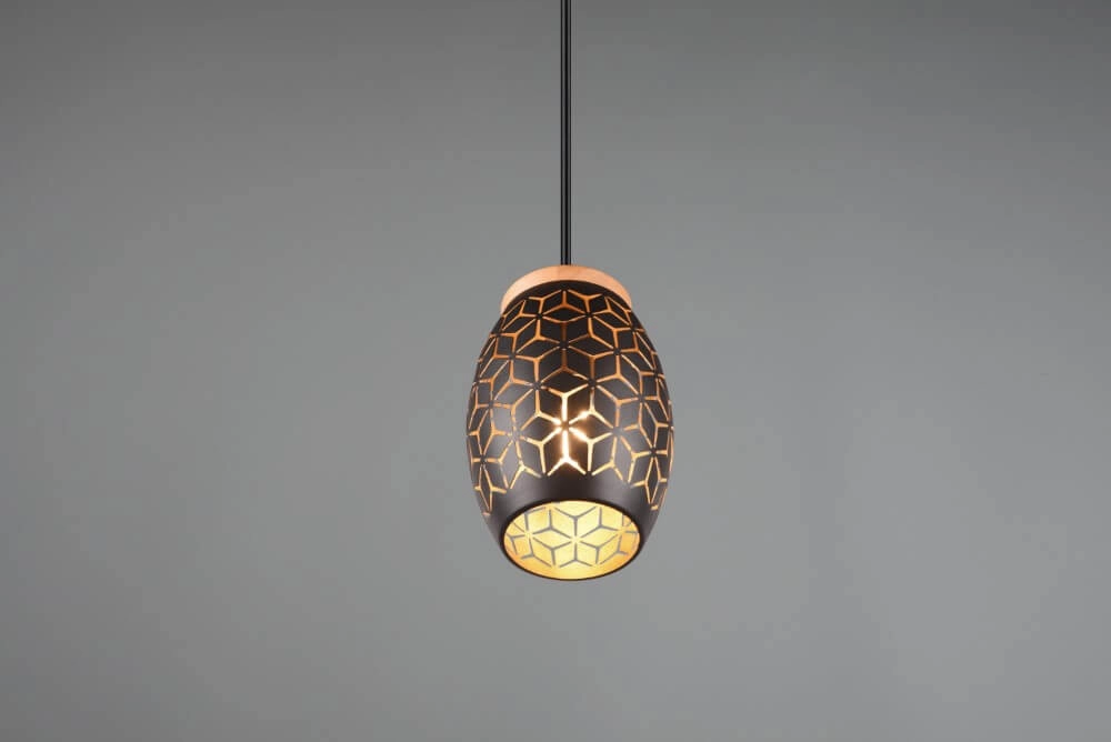 Black gold hanging lamp Bidar design Trio 4017807574883