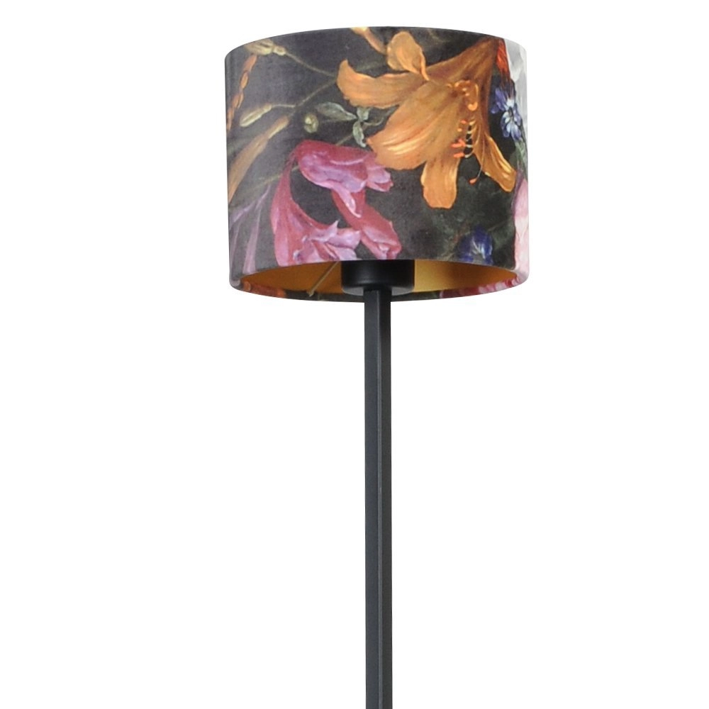 Black floor lamp Venus 175cm with Flower lampshade Masterlight 8718121206721