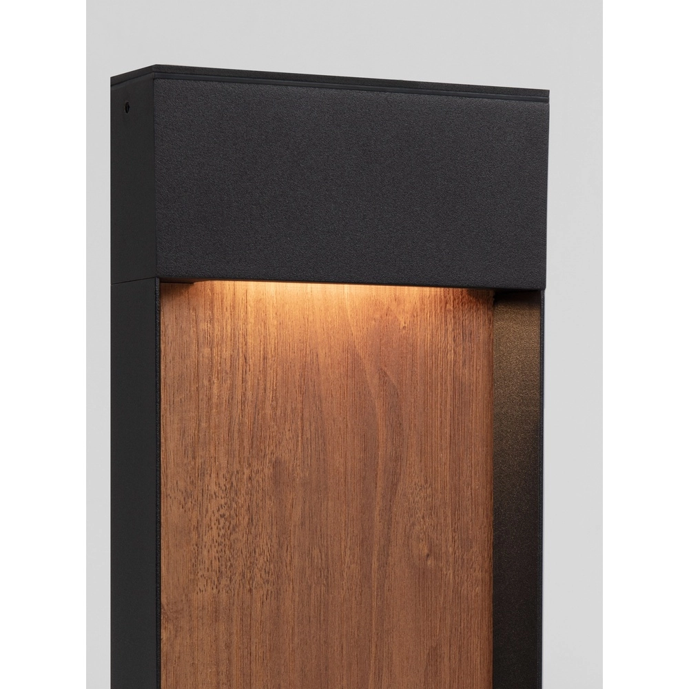 Design garden lamp Noray black with wood 40cm - 2700K Lyora 5212063504318