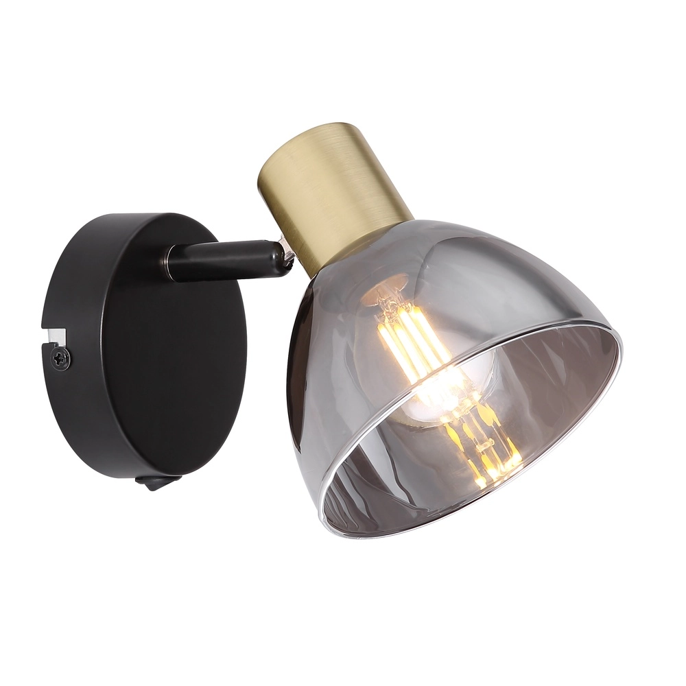 Design wall lamp Jay black with smoke