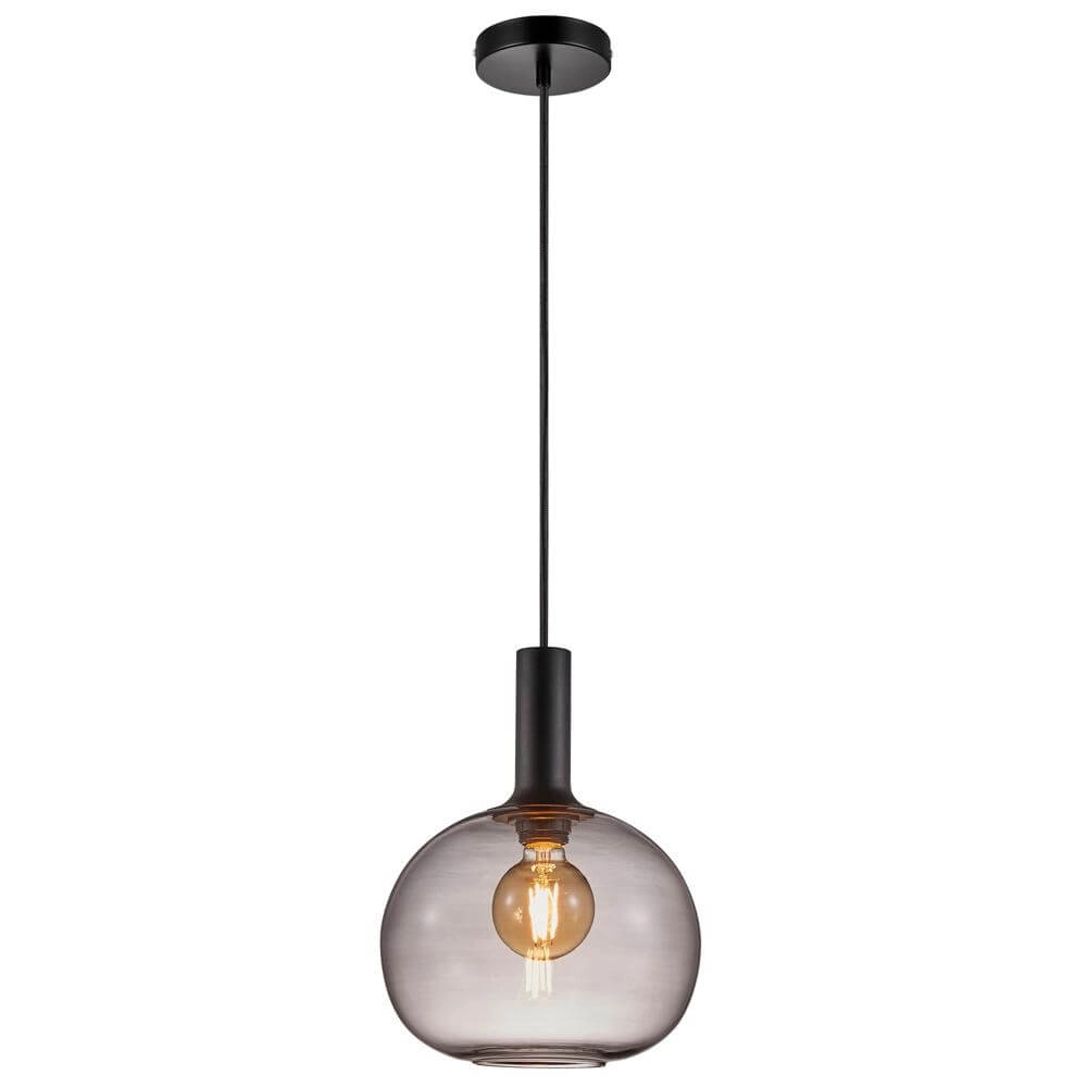 Glass pendant lamp Alton sphere Ø 25cm smoke glass