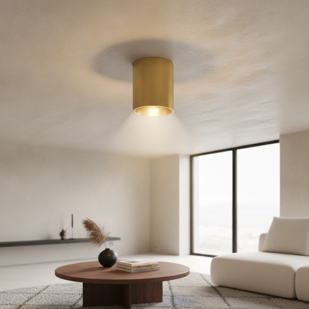 Ceiling spotlight Moreno matte gold