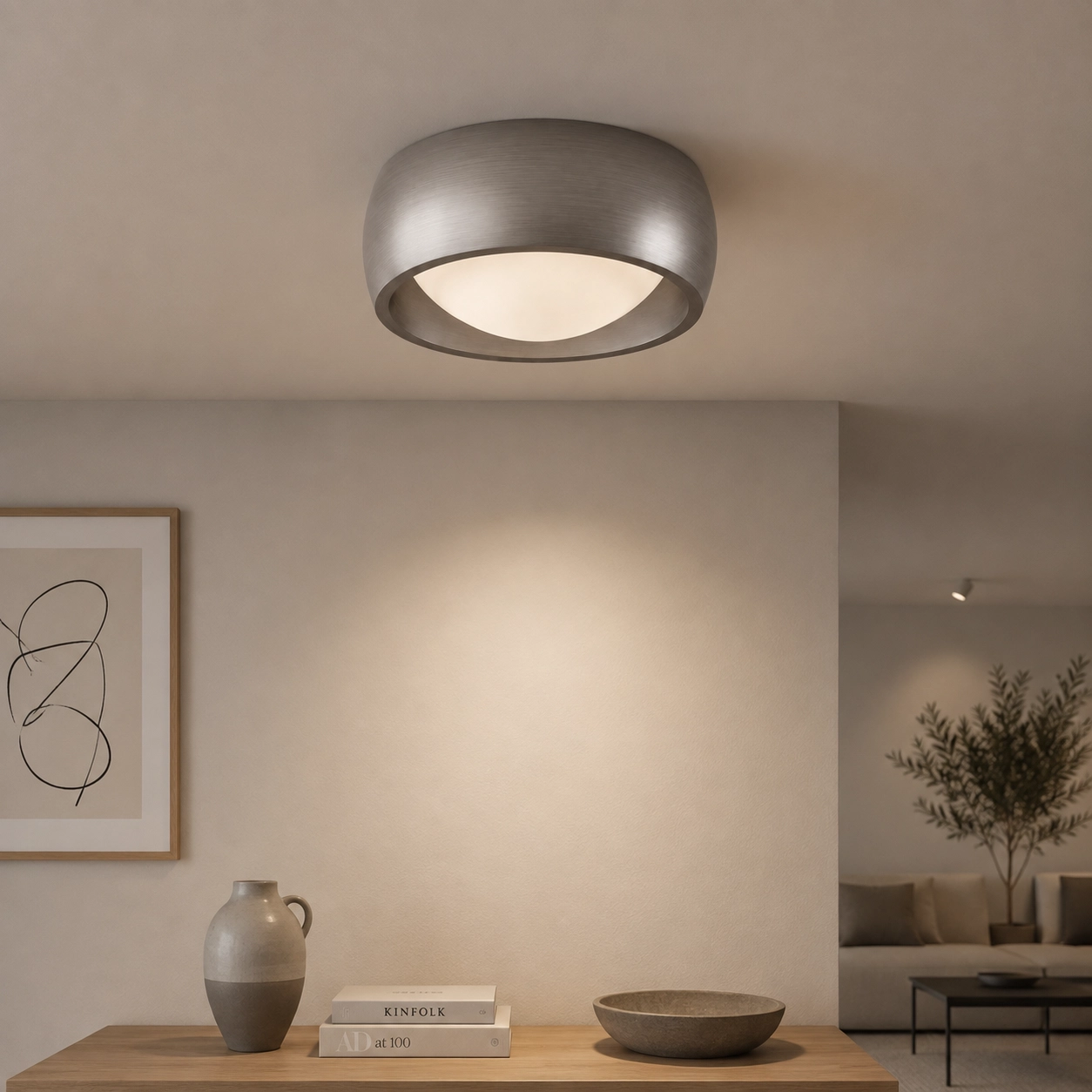 Sleek ceiling lamp Montana Ø15cm - Gun metal