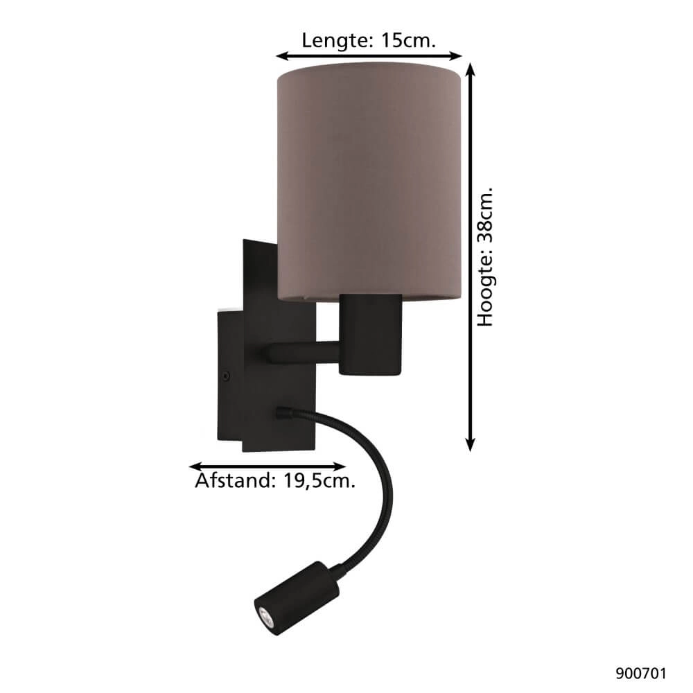 Bedside lamp with reading lamp Pasteri Eglo 9008606251728
