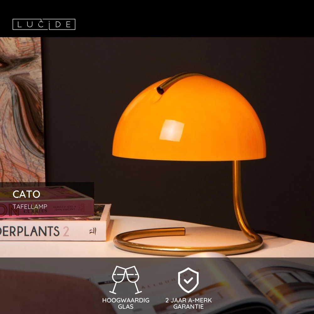 Classic table lamp Cato orange Lucide 5411212460875