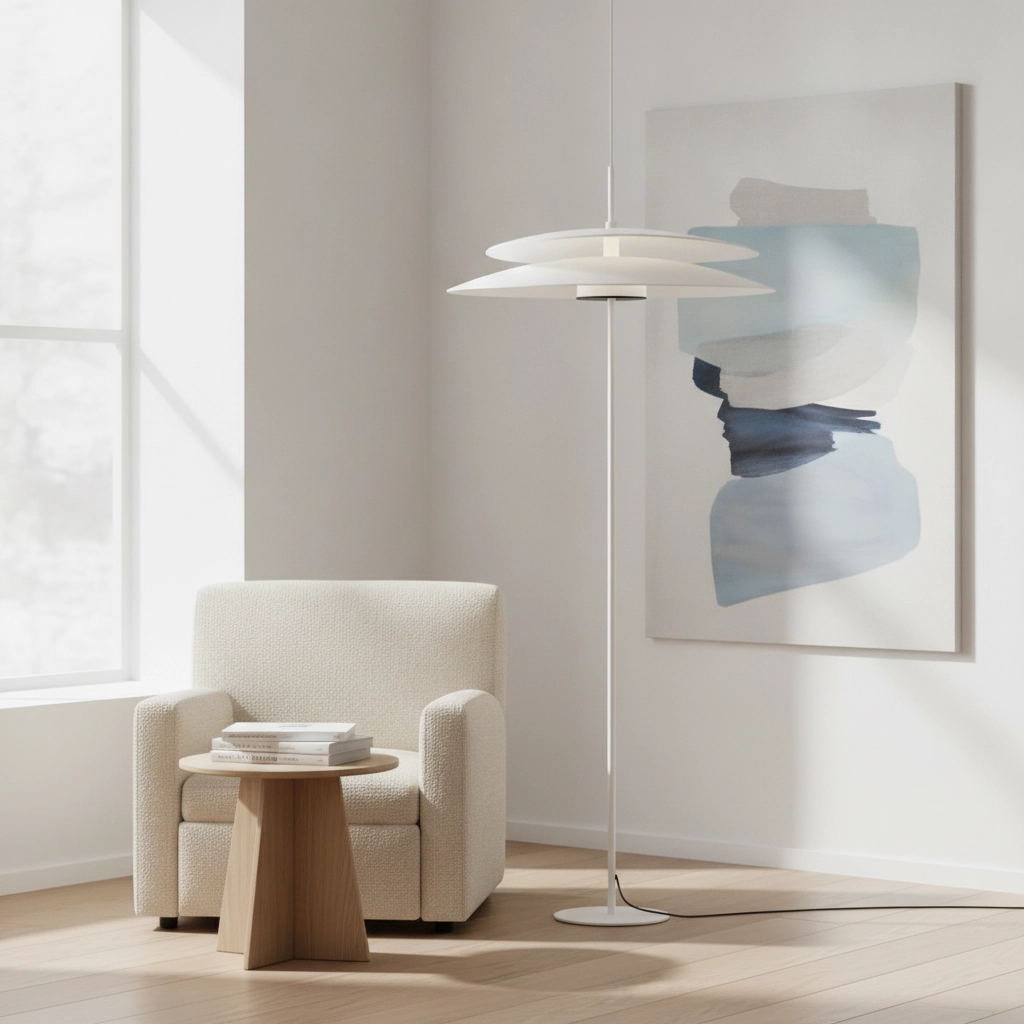 Floor lamp Olea design white Ø 35cm