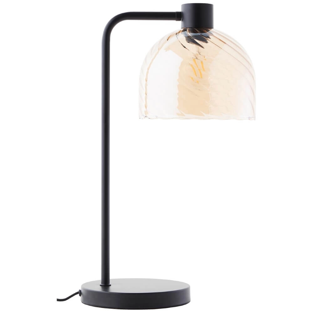 Table lamp Casto black with amber glass