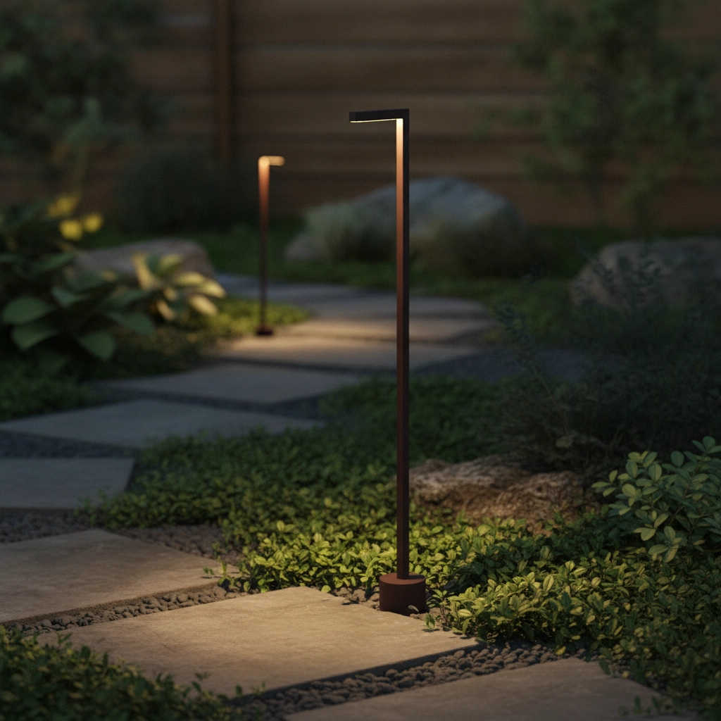 Sleek garden lamp Pipe Rust brown 94.5cm