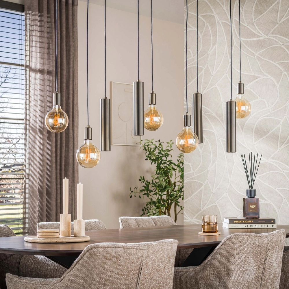 Design hanglamp Senso 9-lichts sienna bruin Lyora 8716803515048