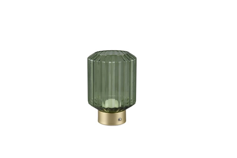 Rechargeable table lamp Lord with green glass Trio 4017807601909