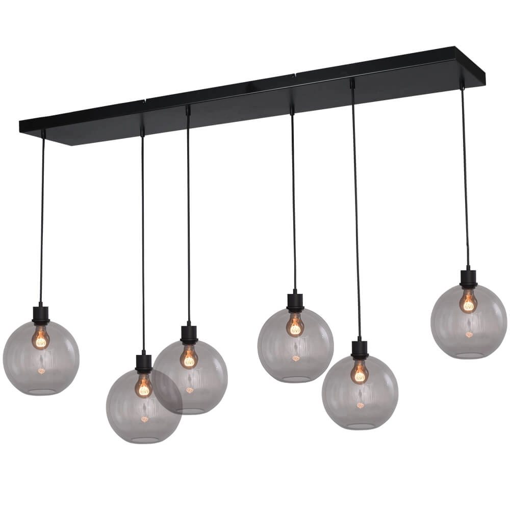 Hanging lamp Lazise 6x Ø 25cm black