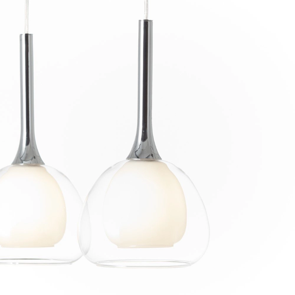 Dining room hanging lamp Hadan chrome with clear glass Brilliant 4004353360831