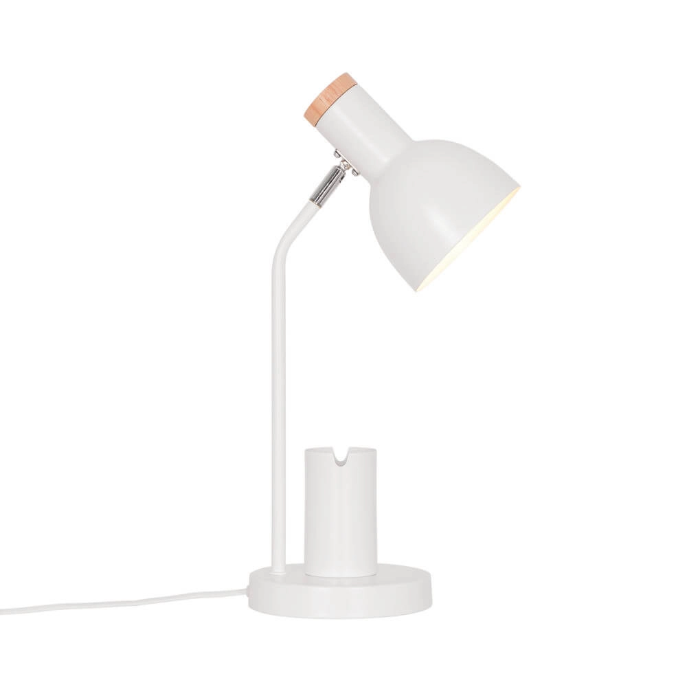 White desk lamp Devone with pen holder Nordlux 5704924024542