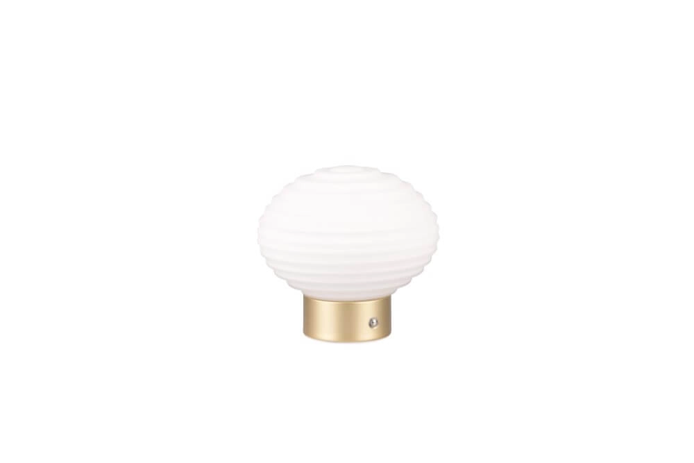 Rechargeable table lamp Earl gold with white glass Trio 4017807601930