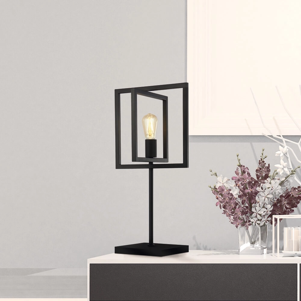 Black table lamp Plaza Searchlight 5053423226583