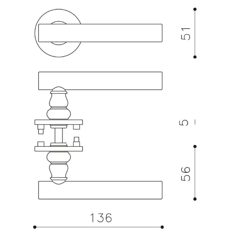 Design door handle Dolve Vita on rosette chrome matt Olivari 8714186511695