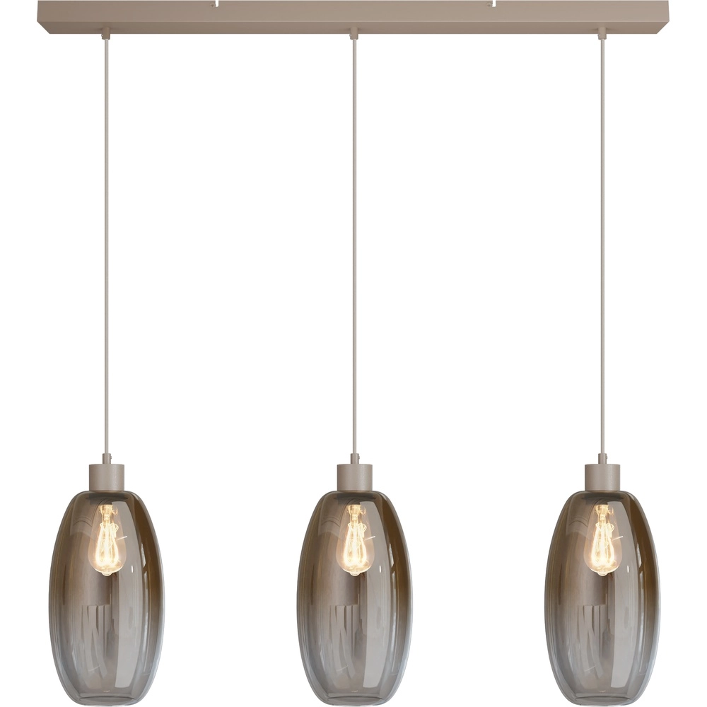 Glass pendant lamp Olive 3x Ø 18.5cm - sand