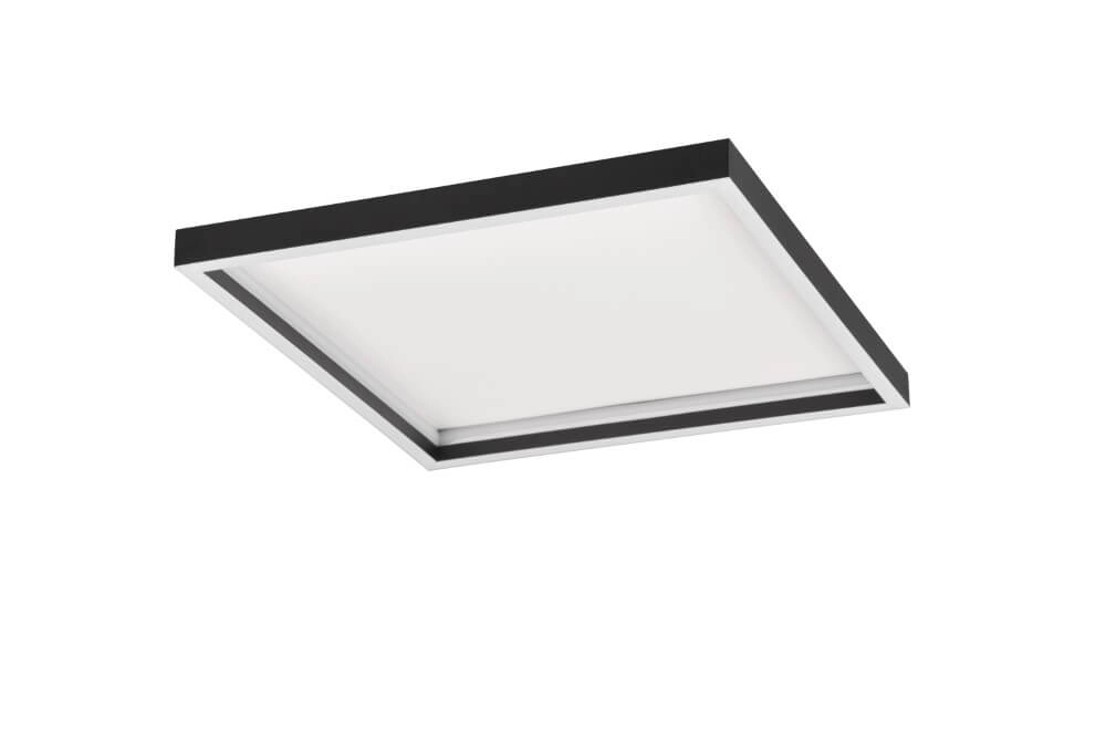 Square black ceiling lamp Rotonda