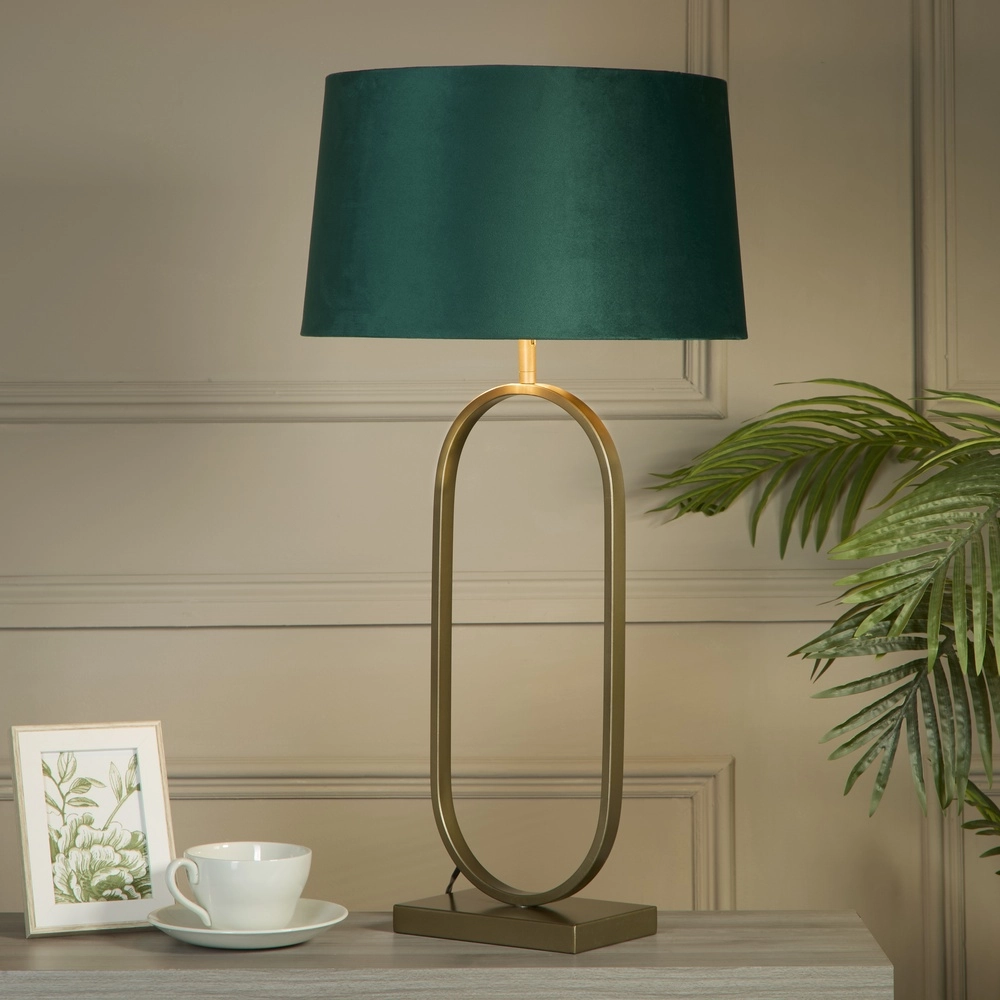 Table lamp Modish bronze with emerald cap Searchlight 5053423306353