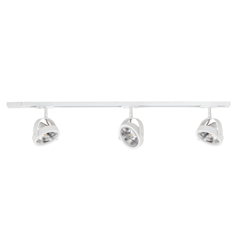 1-phase rail set 100cm Malta white with 3 spots