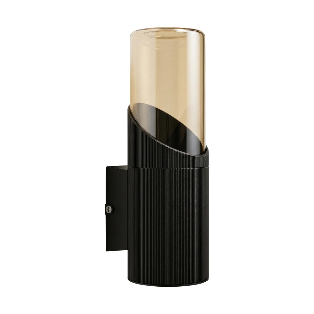 Design wall lamp Broadway black with amber glass single Searchlight 5,05342E+12
