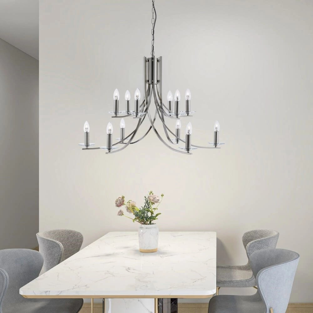 Chrome pendant lamp Ascona Ø 88cm Searchlight 5053423049892