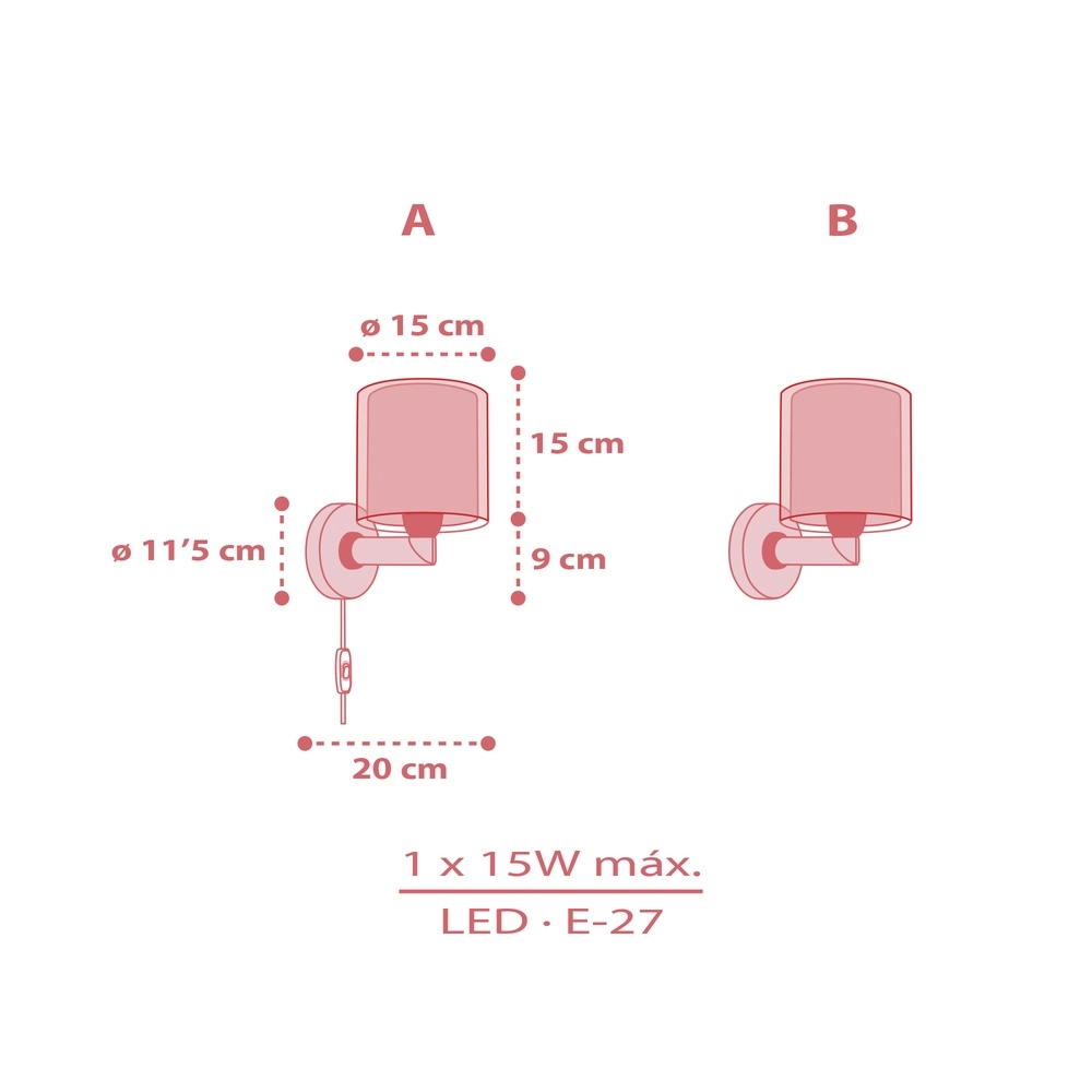 Wall lamp Rainbow pink for children's room Dalber 8420406411996