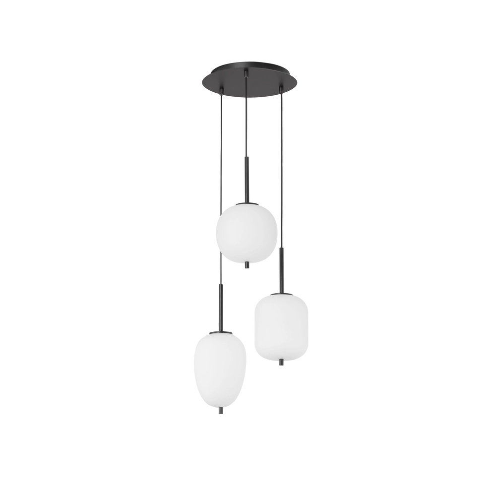 Pendant lamp Lato 3-light black with white Lyora 5212017434647