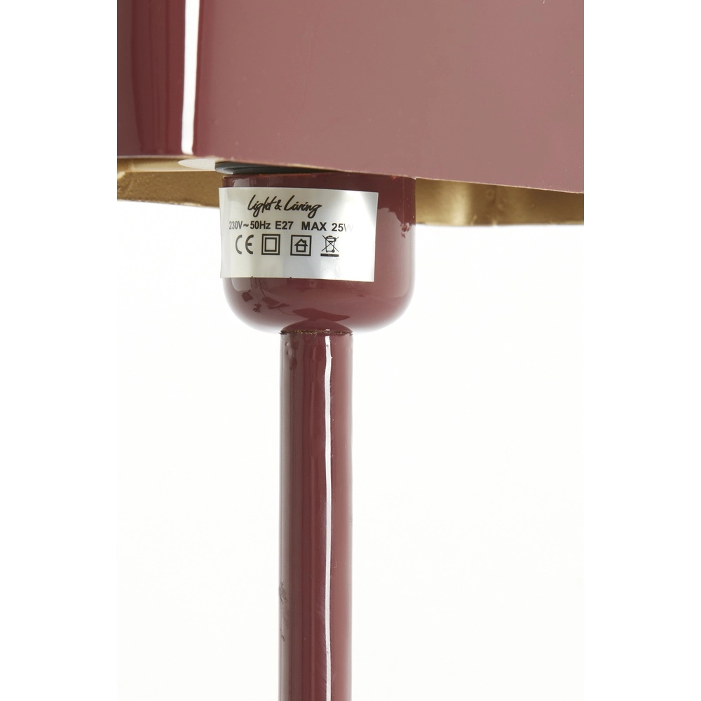 Bedside Lamp Elenie 25x13cm - gloss burgundy Light & Living 8717807818821