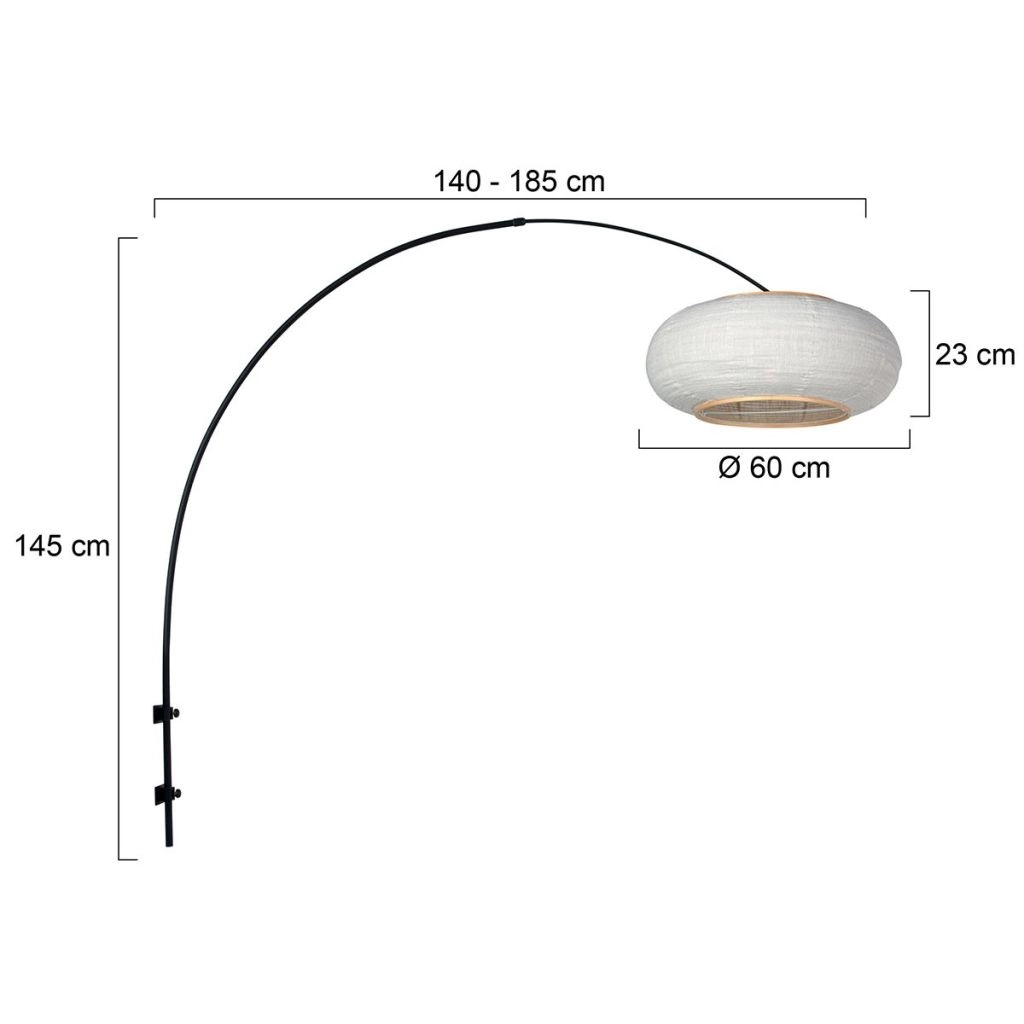 Black wall lamp Silva Alba with white shade Ø60cm Steinhauer 8712746185140