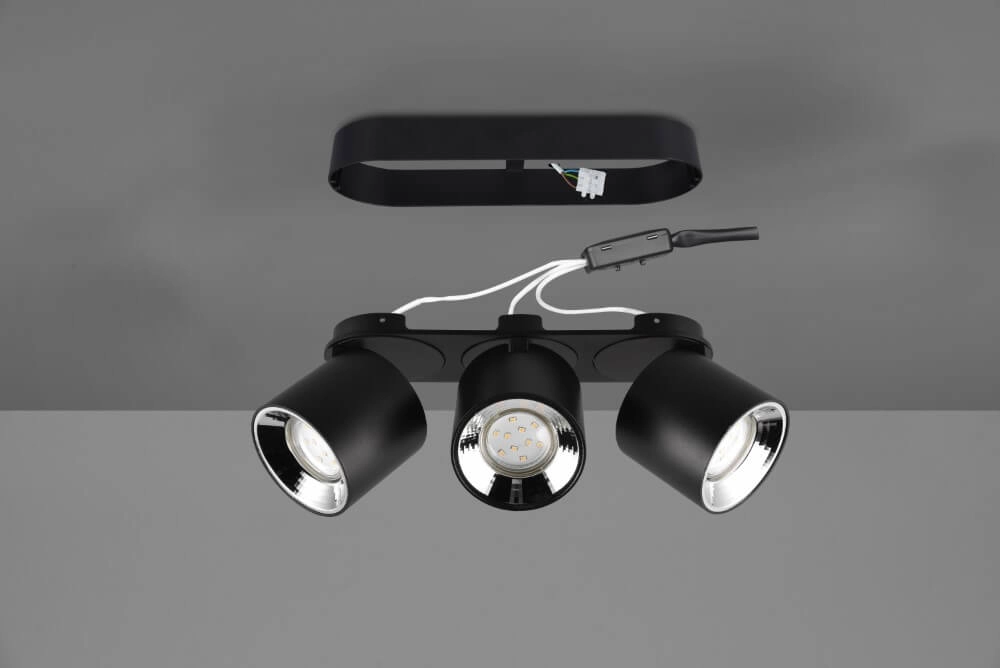 Ceiling light Guayana 3-light black Trio 4017807573992