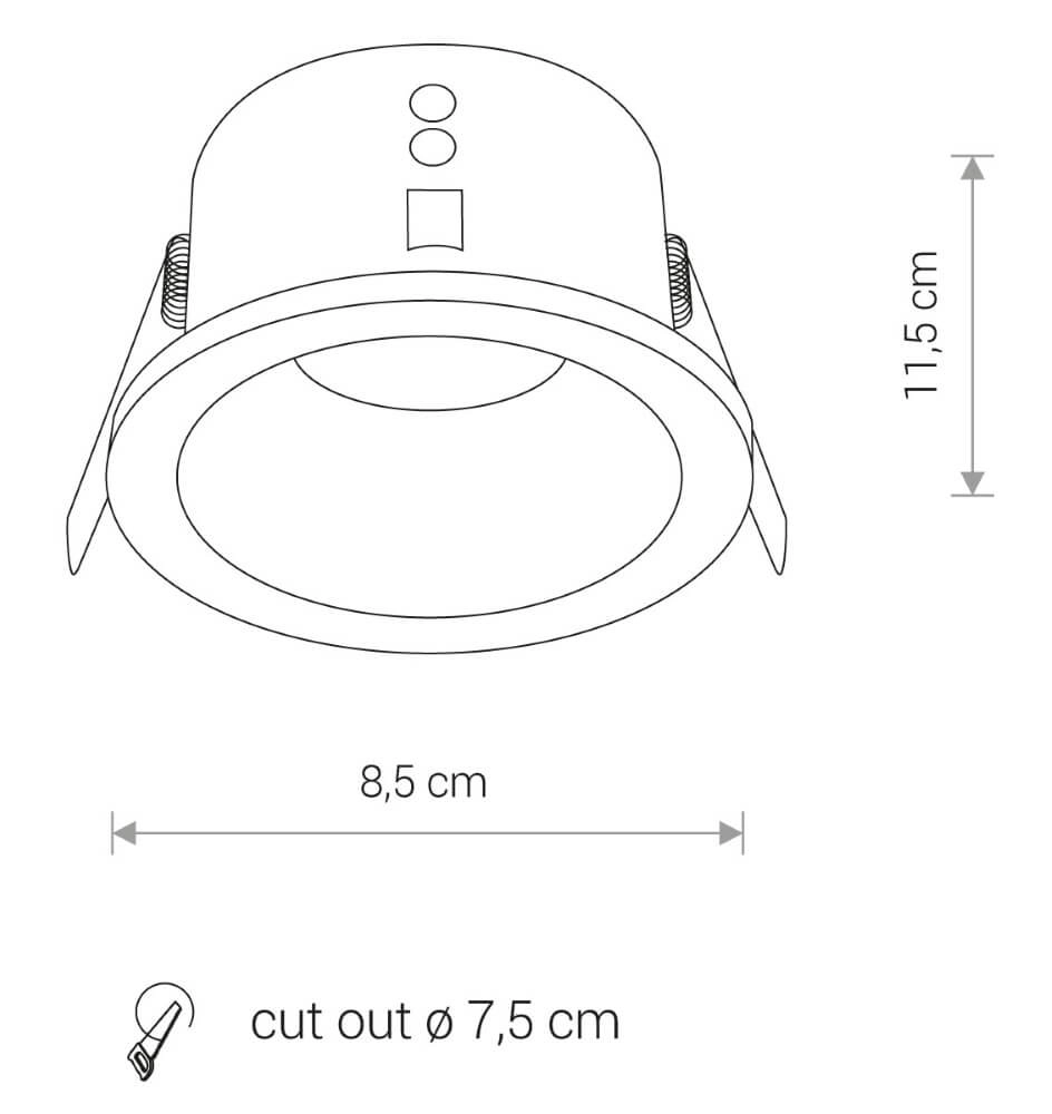 Bathroom recessed spotlight Charlie white Lyora 5903139836692