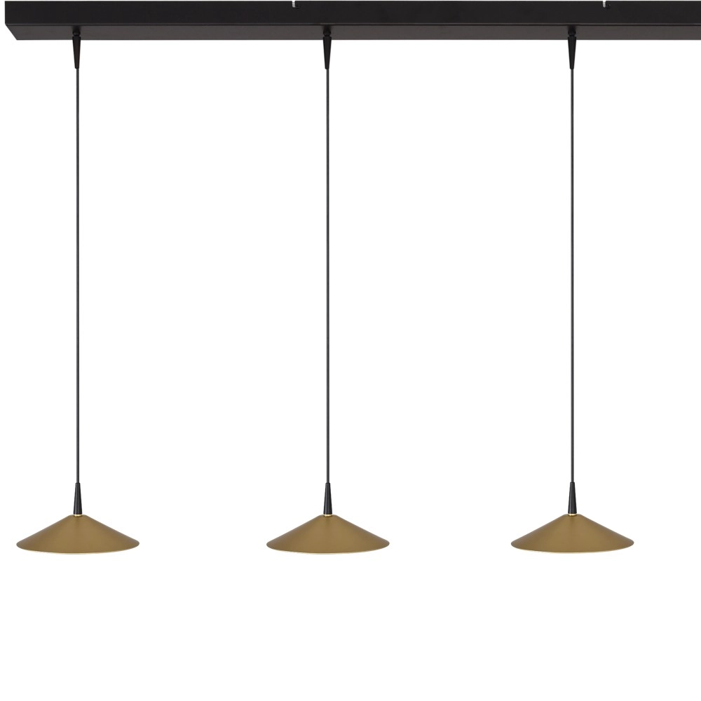4-light pendant lamp Ceppo black with gold Ø 18cm Masterlight 8718121352046