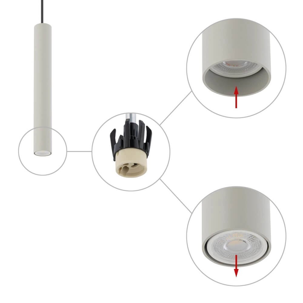 Narrow pendulum Fourty M light grey Lyora 5903139109024