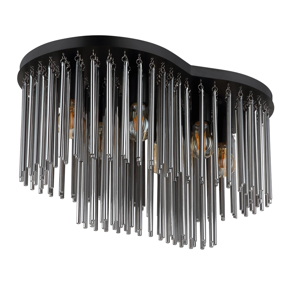 Ceiling lamp Gorley black with glass rods Globo 9007371528622