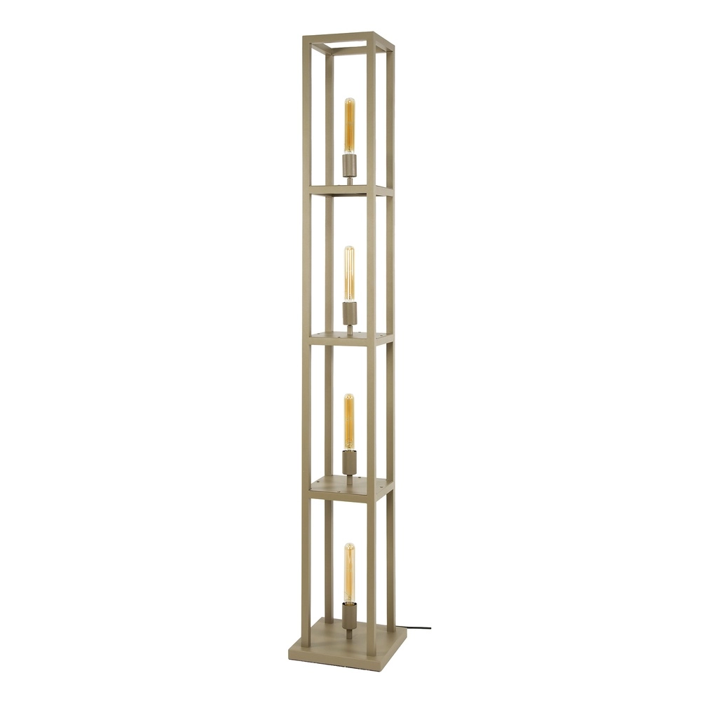 Sand brown floor lamp Quadra Japandi - 4x E27 Lyora 8716803511439