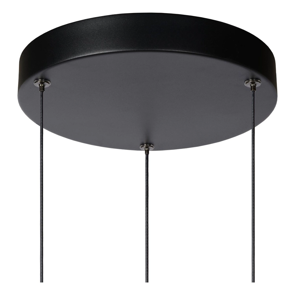 Sleek pendant lamp Margary 3-light black Lucide 5411212241894