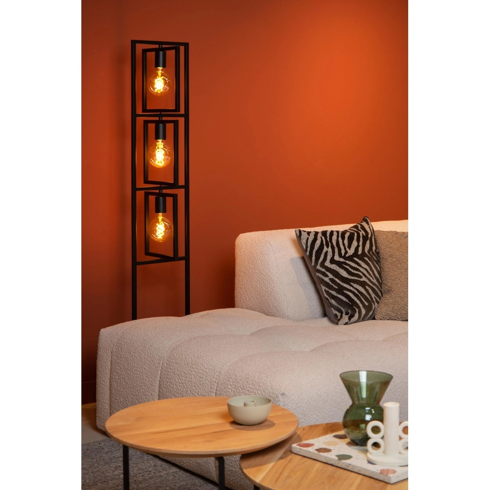 Floor lamp Luuk 3-light black Lucide 5411212010858