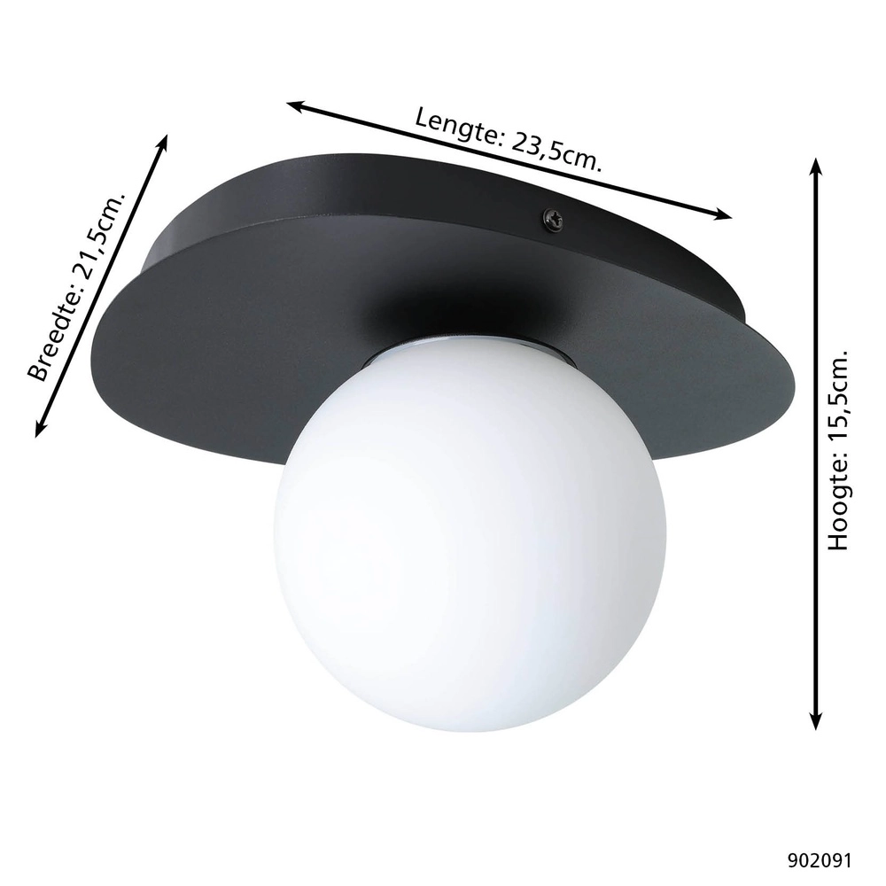 Ceiling lamp Castrovido Single Black Eglo 9008606360680