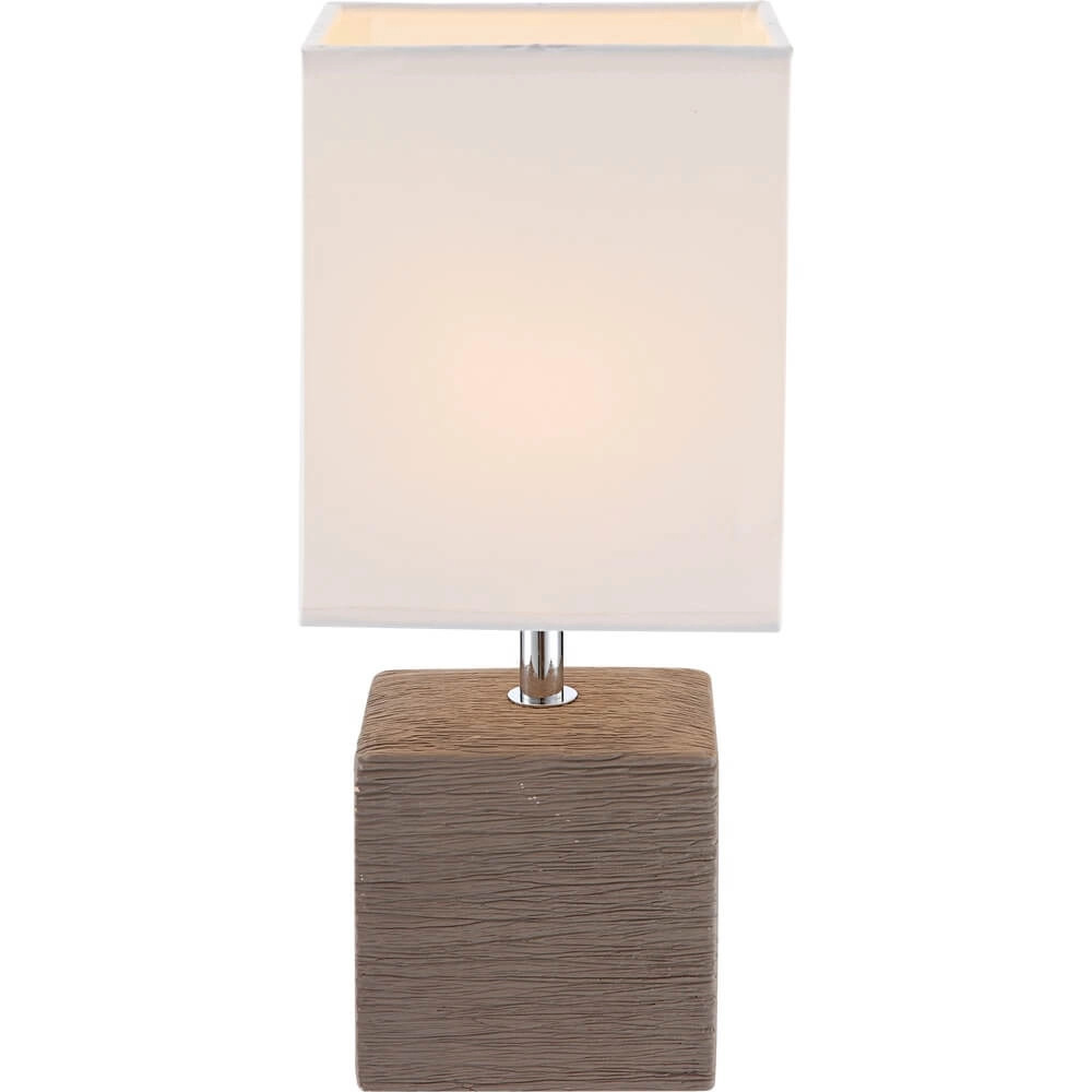Sleek table lamp Geri brown with white hood Globo 9007371285662