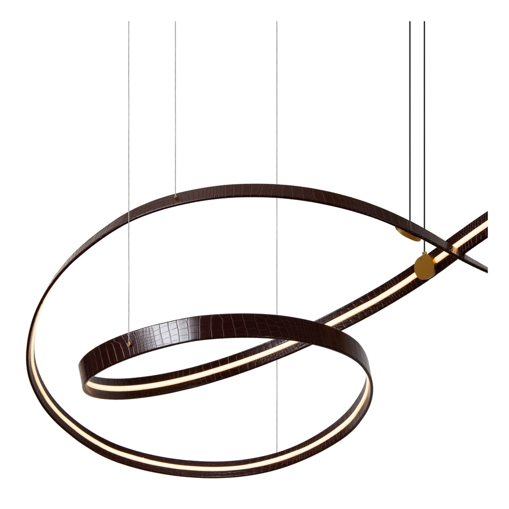 Modern led pendant light Slalom Coffee brown with effect Premium by Lucide 5411212135148