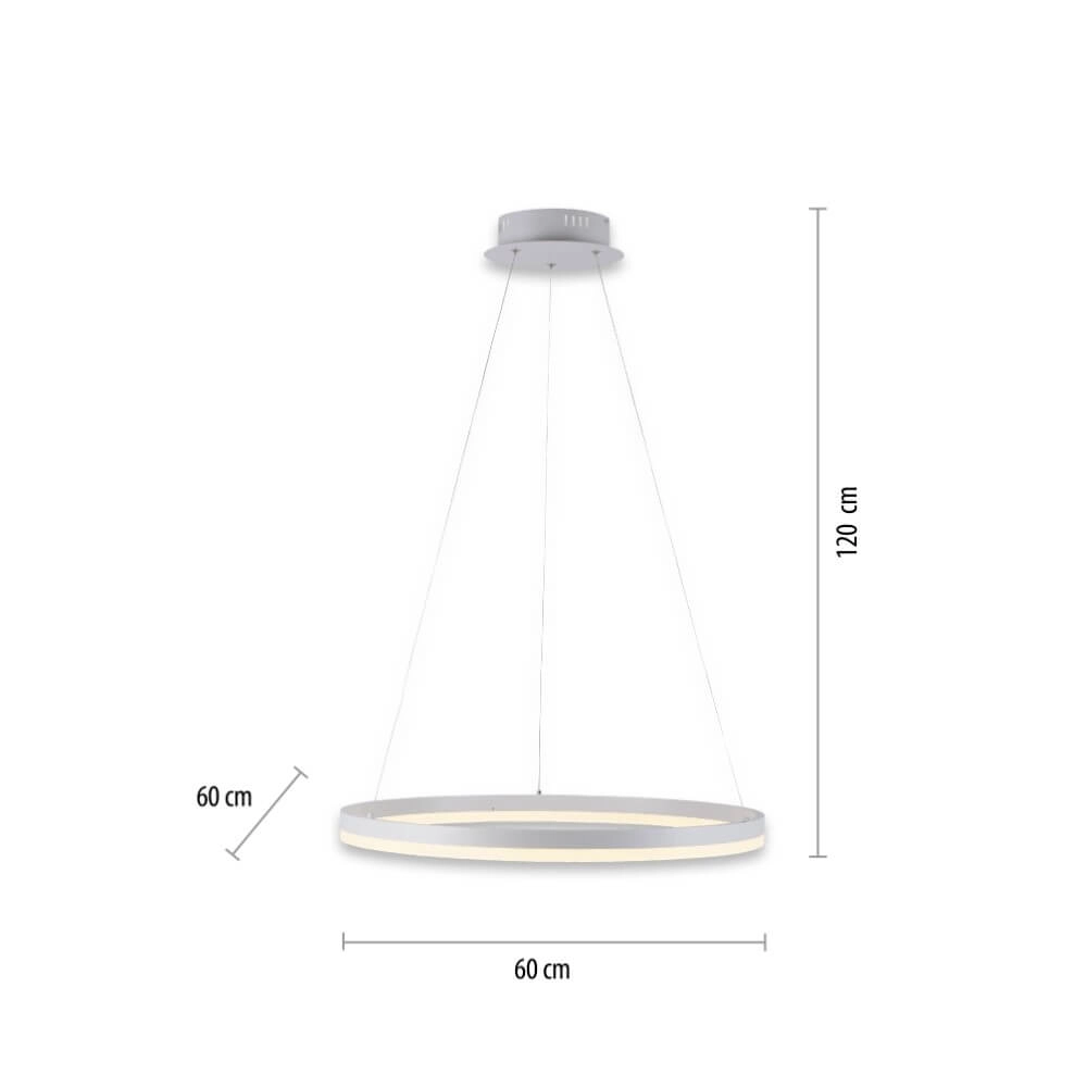 Modern pendant lamp Titus Ø 60cm white Paul Neuhaus 4012248365366